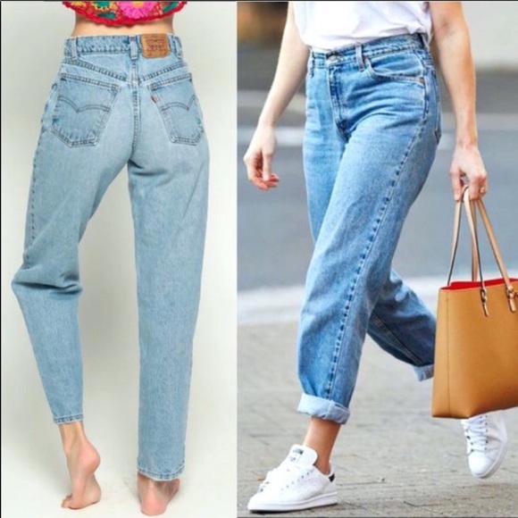 tapered leg mom jeans